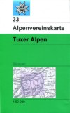 Blatt 33 S: <STRONG>Tuxer Alpen, </STRONG>Skiroutenausgabe, UTM-Gitter, 2009