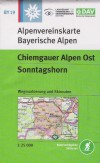 Blatt BY19: <STRONG>Chiemgauer Alpen Ost, Sonntagshorn</STRONG><BR>mit Wegmarkierungen und Skirouten<BR>UTM-Gitter, 2008<BR>