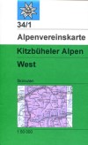 Blatt 34/1 S: <STRONG>Kitzbüheler Alpen West,</STRONG> Skirouten, <BR>1:50.000, UTM-Gitter, 2010