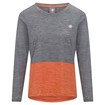 Langarmshirt grau-terracotta Vorderseite mit Brustprint