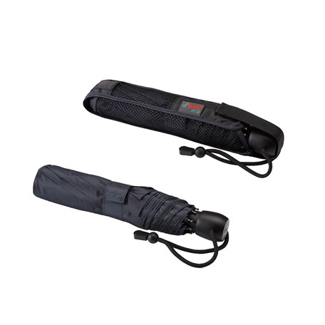 Ansicht Regenschirm verpackt und in Hülle