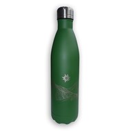 grüne Edelstahl Isolierflasche mit Gravur im DAV Design