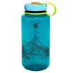 1 Liter Trinkflasche aus grün-transparentem Kunststoff mit Schraubdeckel