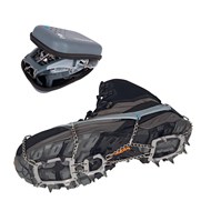 Ice Master Pro Grödel auf Schuh aufgezogen und mit Softbox zur Aufbewahrung 