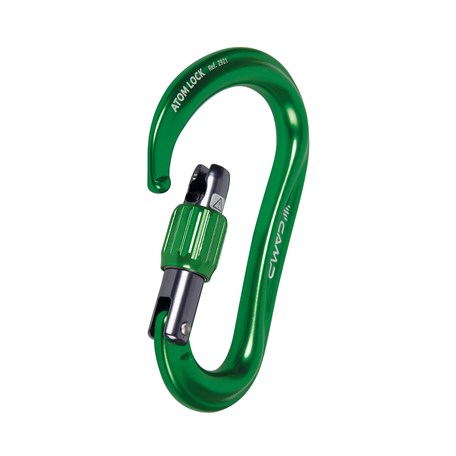 grüner HMS-Karabiner mit geöffnetem Schnapper