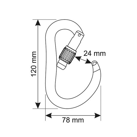 technische Skizze Maße Karabiner