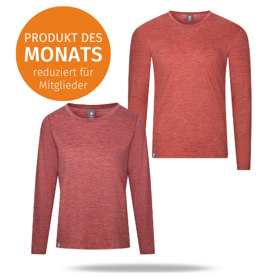 DAV Rotwand Damen & Herren Merino-Langarmshirt