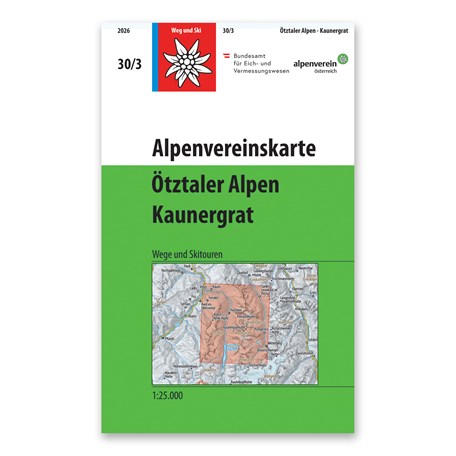Titelbild Karte AV 30/3 Ötztaler Alpen, Kaunergrat