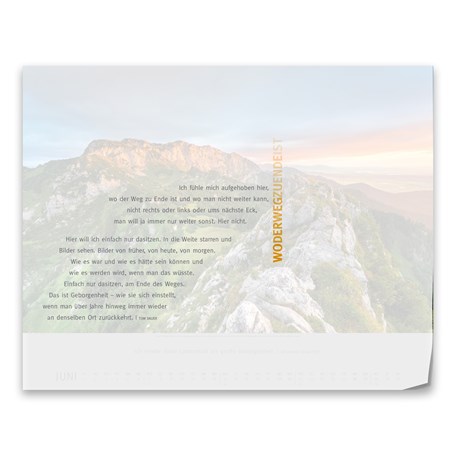 Beispielseite Kalender Welt der Berge