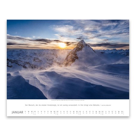 Beispielseite Kalender Welt der Berge
