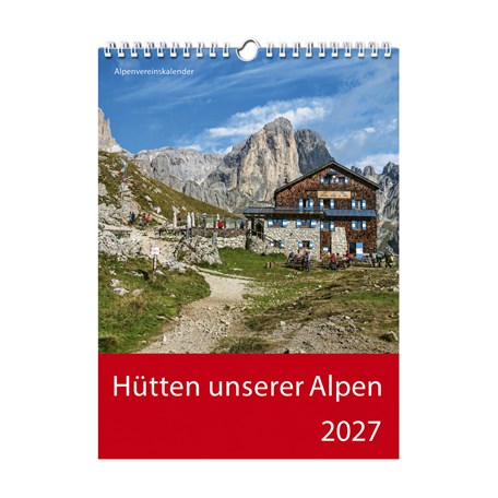 Titelseite Kalender Rother Hütten unserer Alpen 2027