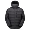 Produktfoto schwarze Daunenjacke mit Kapuze