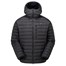 Produktfoto schwarze Daunenjacke mit Kapuze