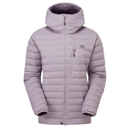 Produktfoto violette Damen-Daunenjacke mit Kapuze