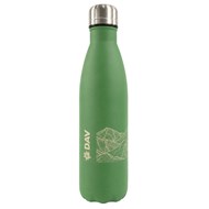 grüne Edelstahl Isolierflasche mit Gravur im DAV Design